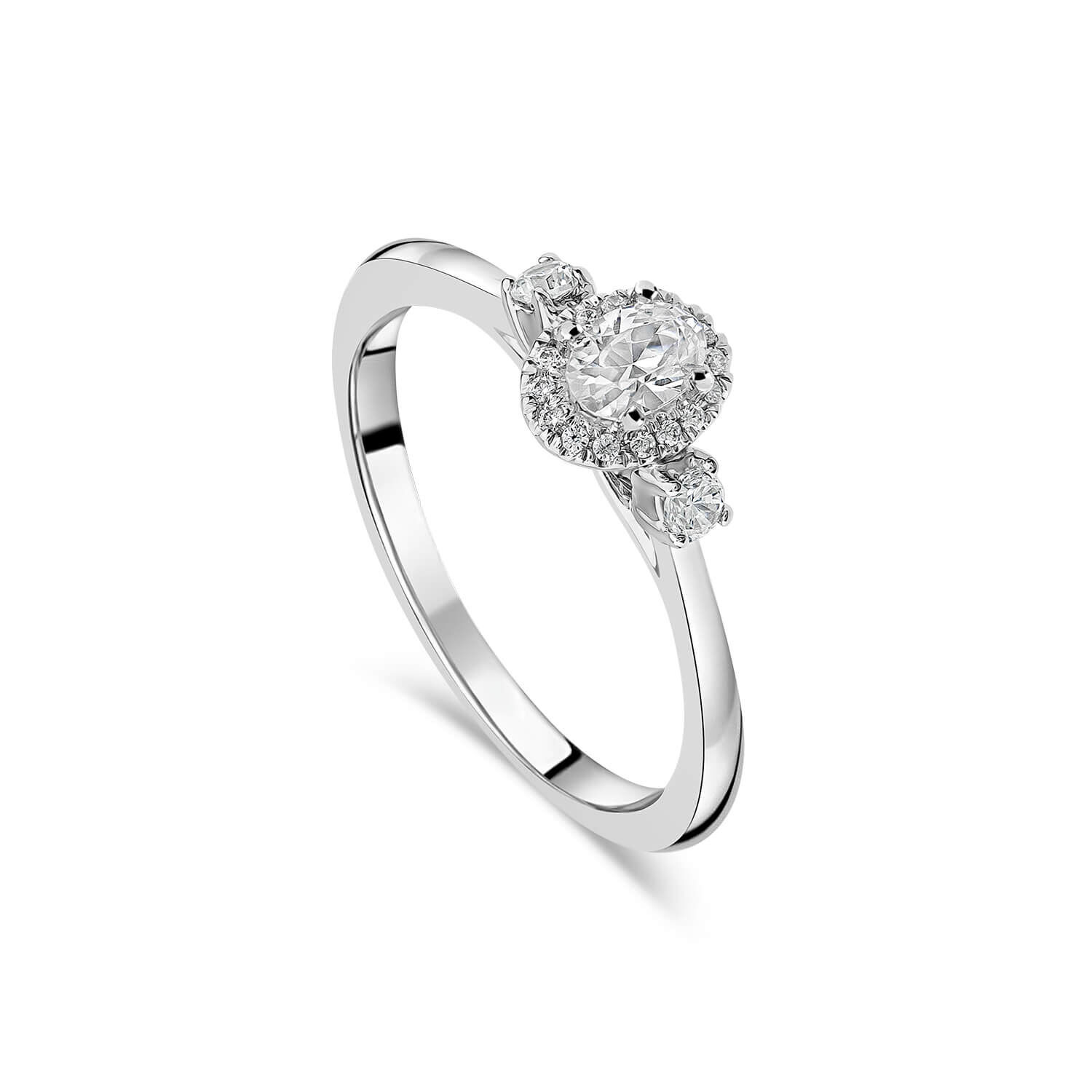 18ct White Gold Diamond Engagement Ring, 0.18ct - Anja Potze